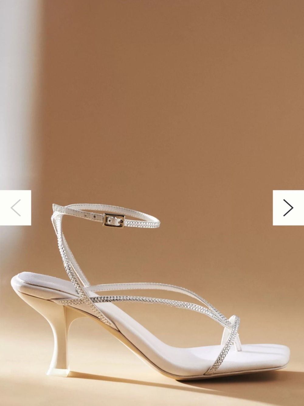 Jeffrey Campbell for Anthropology White Rhinestone Strappy Kitten Heel Sandal